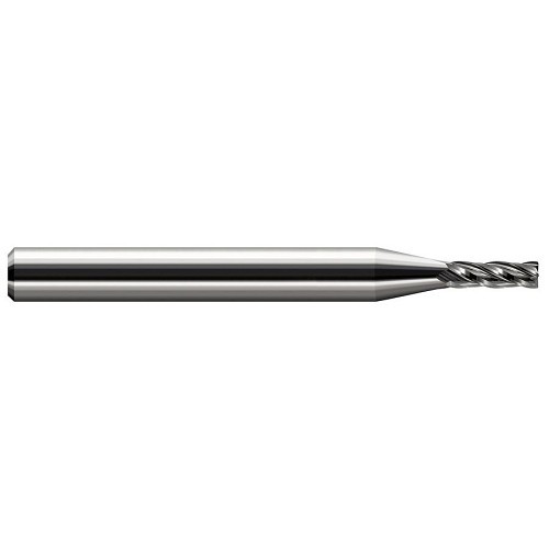 Harvey Tool HAR32430-C3 End Mill, 1/8 in Cutter Dia, 0.03 in Corner Radius, 1/2 in Length of Cut, 4 Flutes, 1/8 in Shank Dia, 1-1/2 in Overall Length, C3